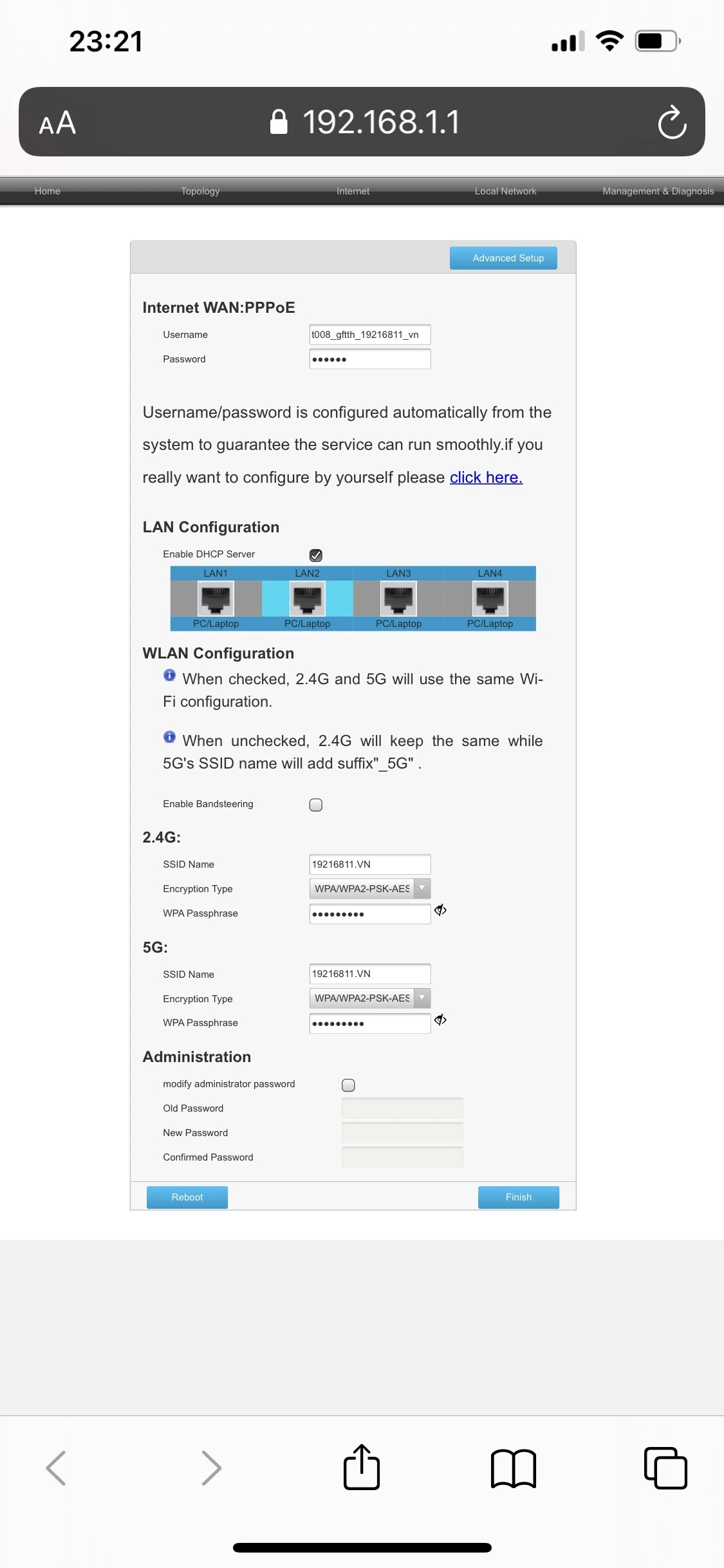 panel admin 192.168.1.1